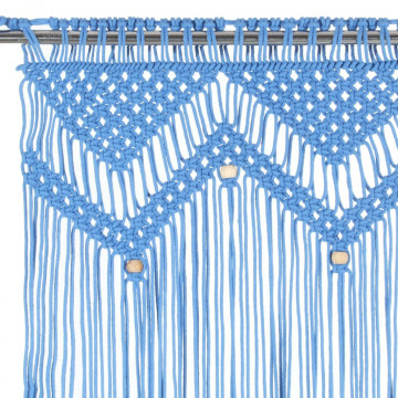 Perdea macrame, albastru, 140 x 240 cm, bumbac - Img 3