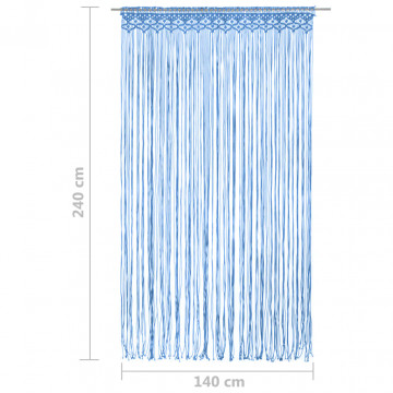 Perdea macrame, albastru, 140 x 240 cm, bumbac - Img 5