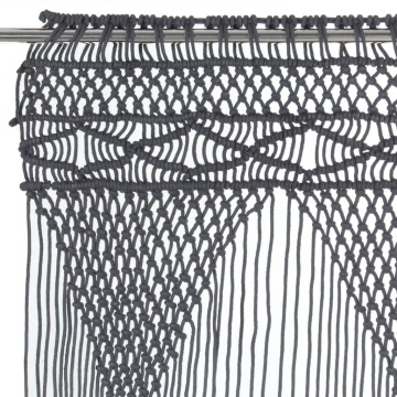 Perdea macrame, antracit, 140 x 240 cm, bumbac - Img 3