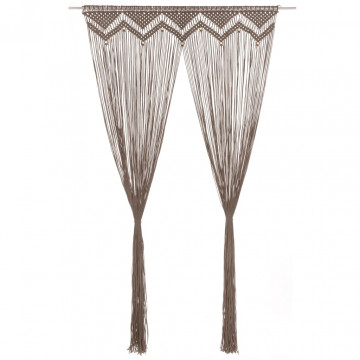 Perdea macrame, gri taupe,140 x 240 cm, bumbac - Img 1