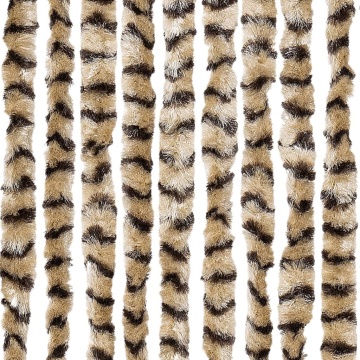 Perdea pentru insecte, bej și maro, 118x220 cm, chenille - Img 7