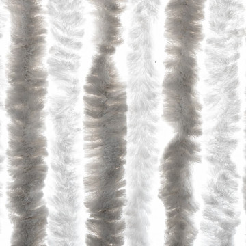 Perdea pentru insecte, gri deschis și alb, 56x185 cm, chenille - Img 5