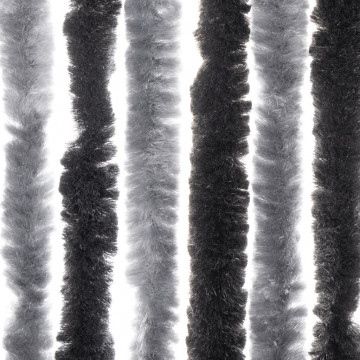 Perdea pentru insecte, gri și negru, 100x230 cm, chenille - Img 7