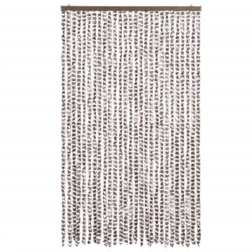Perdea pentru insecte, gri taupe și alb, 118x220 cm, chenille - Img 3
