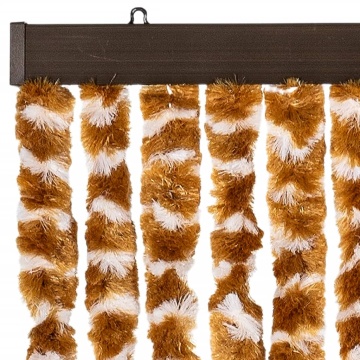 Perdea pentru insecte, ocru și alb, 56x200 cm, chenille - Img 4