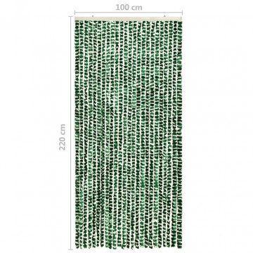 Perdea pentru insecte, verde și alb, 100 x 220 cm, chenille - Img 5