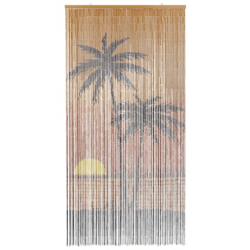 Perdele ușă cu insecte imprimeu palmieri 100x200 cm bambus - Img 3