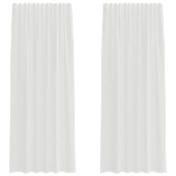 Perdele Voile cu Bucle 2 buc Alb 140x245 cm - Img 2