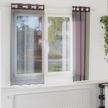 Perdele Voile cu Oeje 2 buc Violet 140x175 cm - Img 1