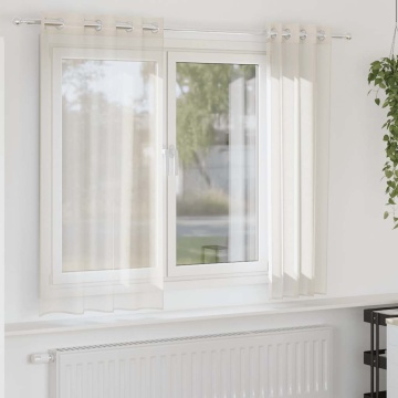 Perdele Voile cu Oelii 2 buc Crem 140x175 cm - Img 1