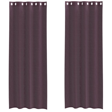 Perdele Voile cu Oelii 2 buc Violet 140x260 cm - Img 2