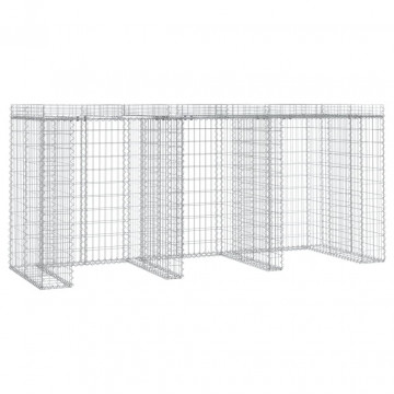 Perete gabion pentru pubela gunoi 270x91x120 cm fier galvanizat - Img 2