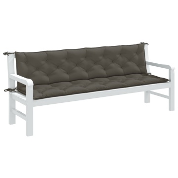 Pernă bancă de grădină 2buc melanj gri închis 200x50x7cm textil - Img 1