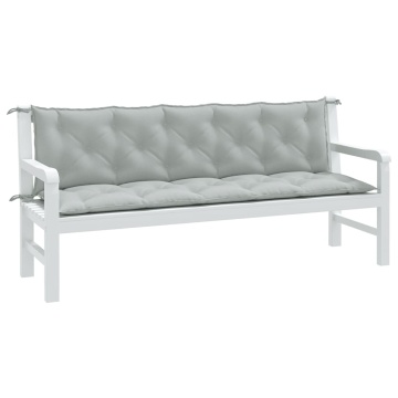Pernă bancă de grădină 2db melanj gri deschis 180x50x7cm textil - Img 1