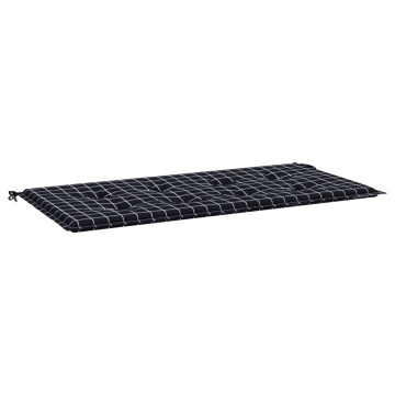 Pernă bancă de grădină negru carouri, 100x50x3cm, textil Oxford - Img 2