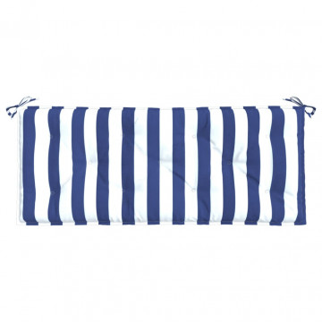 Pernă bancă grădină, dungi albastru/alb, 120x50x7 cm, textil - Img 2