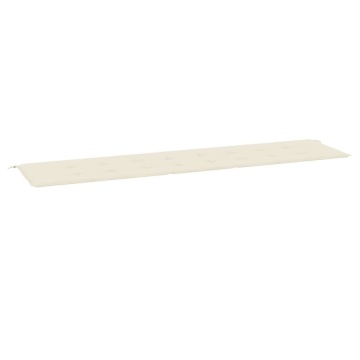 Pernă de bancă de grădină, crem, 200x50x4 cm, textil oxford - Img 2