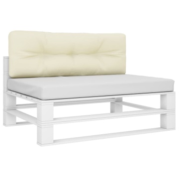 Pernă de paleți, crem, 120x40x12 cm, material textil - Img 3
