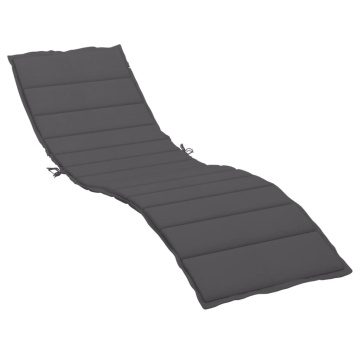 Pernă de șezlong, antracit, 200x50x3 cm, textil oxford - Img 2