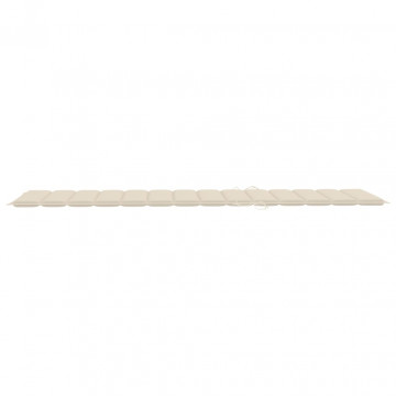 Pernă de șezlong, crem, 200x70x3 cm, material textil - Img 3