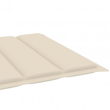 Pernă de șezlong, crem, 200x70x3 cm, material textil - Img 5