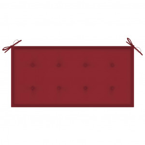 Pernă pentru bancă de grădină, roșu vin, 100x50x4 cm, textil - Img 2