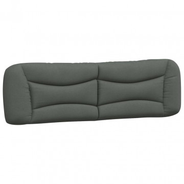 Pernă pentru tăblie de pat, gri închis, 180 cm, material textil - Img 2