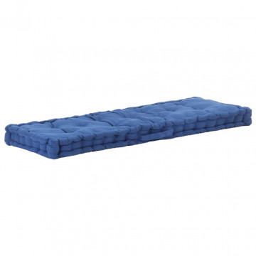 Pernă podea canapea din paleți, bleu, 120 x 40 x 7 cm, bumbac - Img 1
