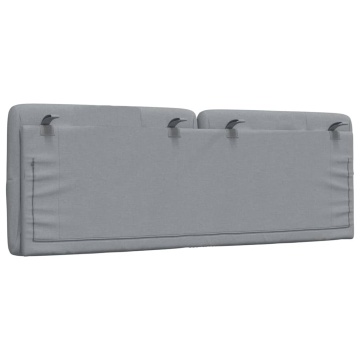 Pernă tăblie de pat, gri deschis, 140 cm, material textil - Img 5