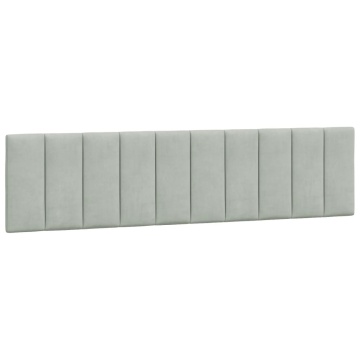 Pernă tăblie de pat, gri deschis, 200 cm, catifea - Img 2