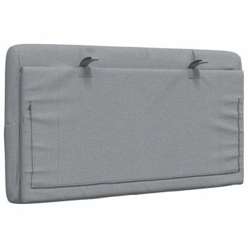 Pernă tăblie de pat, gri deschis, 90 cm, material textil - Img 5
