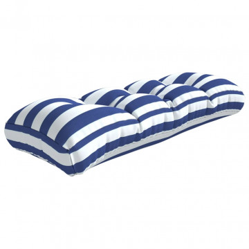 Perne canapea paleți, dungi albastru/alb, 120x40x12 cm , textil - Img 2