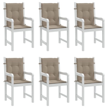 Perne cu spătar mic, 6 buc. gri taupe 100x50x3 cm textil oxford - Img 4