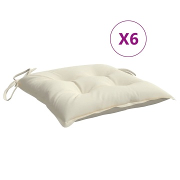 Perne de scaun, 6 buc., alb crem, 50x50x7 cm, textil oxford - Img 2