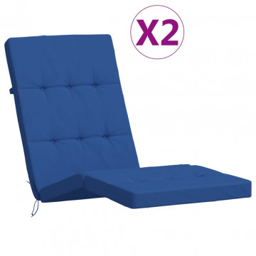 Perne de scaun pentru terasă, 2 buc, albastru, țesătură Oxford - Img 2