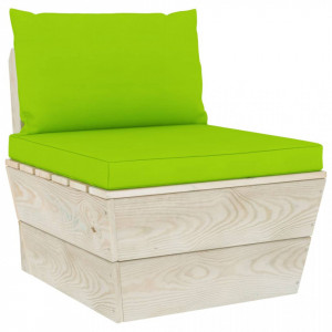 Perne pentru canapea din paleți, 2 buc., verde aprins, textil - Img 1