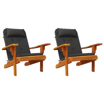 Perne pentru scaun Adirondack, 2 buc, negru, textil oxford - Img 4