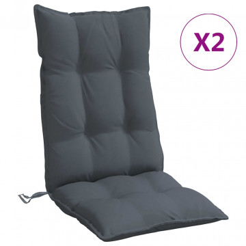 Perne scaun cu spătar înalt 2 buc, antracit, țesătură Oxford - Img 2