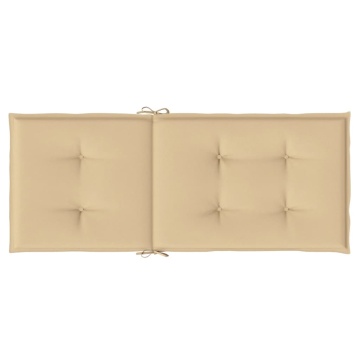 Perne scaun cu spătar înalt 2 buc. melanj bej 120x50x4cm textil - Img 5