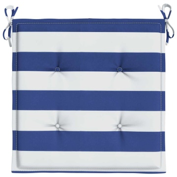 Perne scaun grădină 2 buc dungi albastru&alb 50x50x3 cm, textil - Img 5