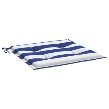 Perne scaun grădină 4 buc dungi albastru&alb 50x50x3 cm, textil - Img 8