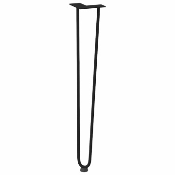 Picioare de masă în ac de păr 4 buc Negru 72 cm Oțel masiv - Img 4