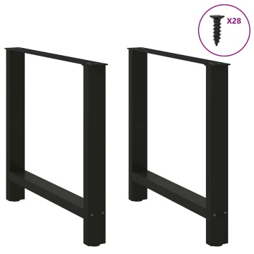 Picioare măsuță de cafea Negru 2 buc 80x(72-73) cm Oțel - Img 3