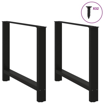Picioare măsuță de cafea Negru 2 buc 90x(72-73) cm Oțel - Img 3