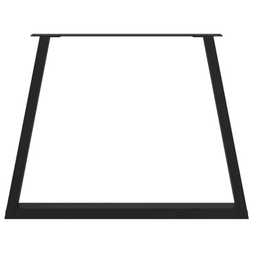 Picioare pentru masă în formă de V 2 buc Negru Oțel - Img 8