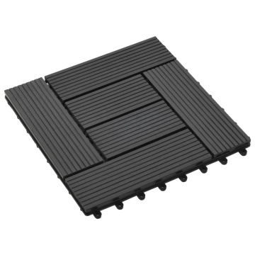 Plăci de pardoseală, 11 buc, negru, 30x30 cm, WPC, 1 mp - Img 3