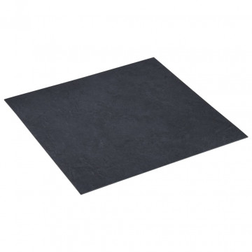 Plăci de pardoseală autoadezive, negru marmură, 5,11 m² PVC - Img 2