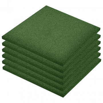Plăci de protecție la cădere, 6 buc, verde, 50x50x3 cm, cauciuc - Img 2