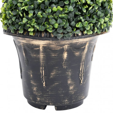 Plantă artificială de cimișir cu ghiveci, verde, 117cm, spirală - Img 4