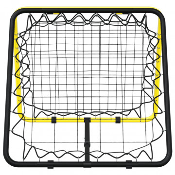 Plasă de ricoșeu fotbal dublă, reglabilă, galben/negru, oțel - Img 4